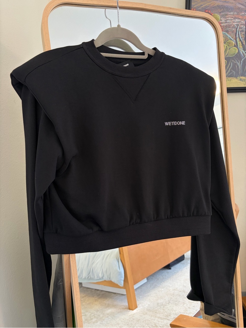 We11done Black Shoulder pad sweater XS